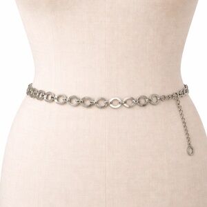 Unbranded Silver Metal Circle Belt Y2k Style Chain Size XS-M Festival